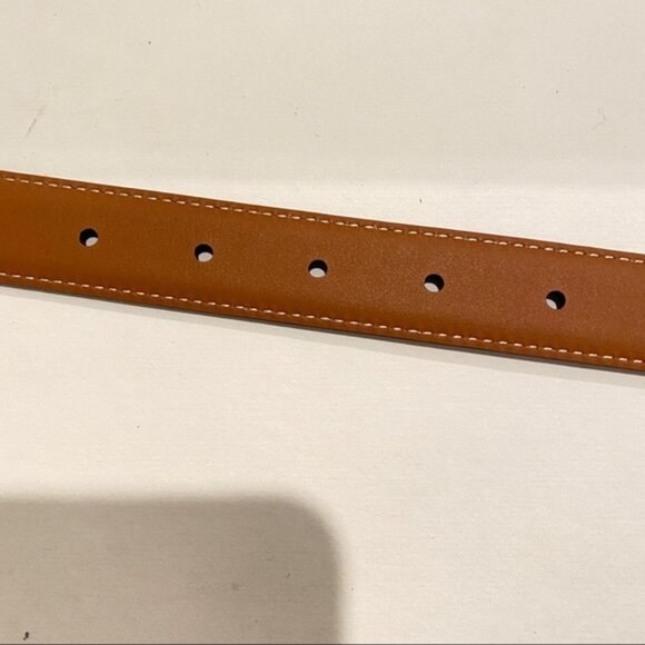 Celine Triomphe Buckle Brown Leather Belt Size 80 - Picture 5 of 6